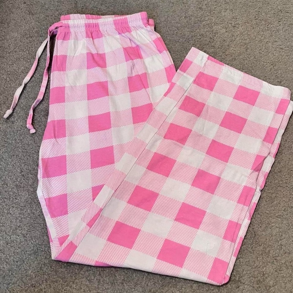 Women’s Pink Plaid Pajama Lounge Pants Sleepwear